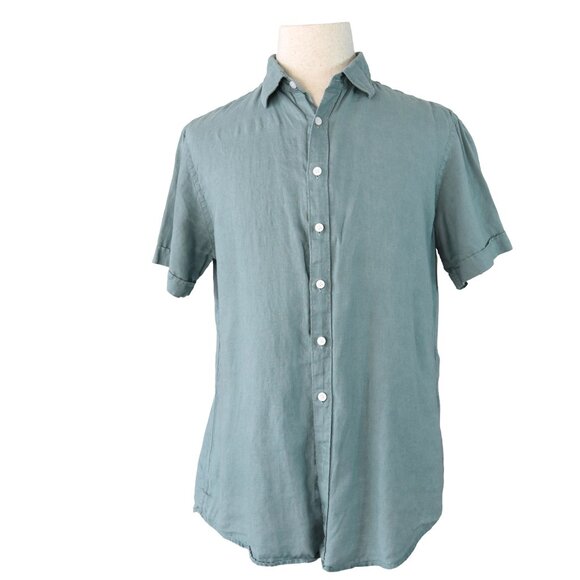 Rodd & Gunn 100% Linen Shirt Men’s L Dusty Blue Short Sleeve Button Front - Picture 1 of 8